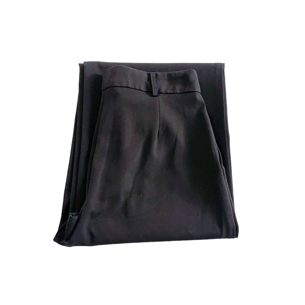 Princess Polly Black Work Slacks Button Front Pinch Pleat Wide Leg SZ6